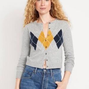 Old Navy So Soft Argyle Cardigan
